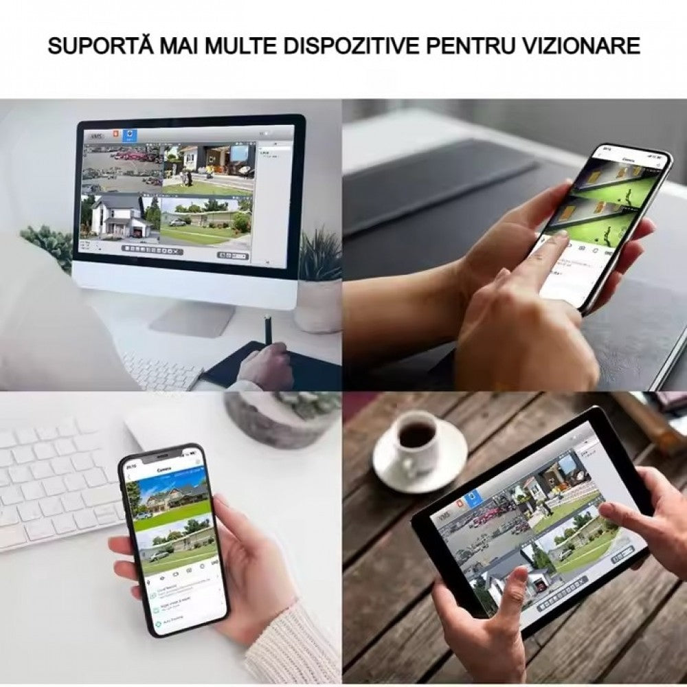 Cameră Supraveghere Wi-Fi PTZ 15MP, 3 Lentile, AI Detection, Night Vision, IP66 – Control Direct din Telefon