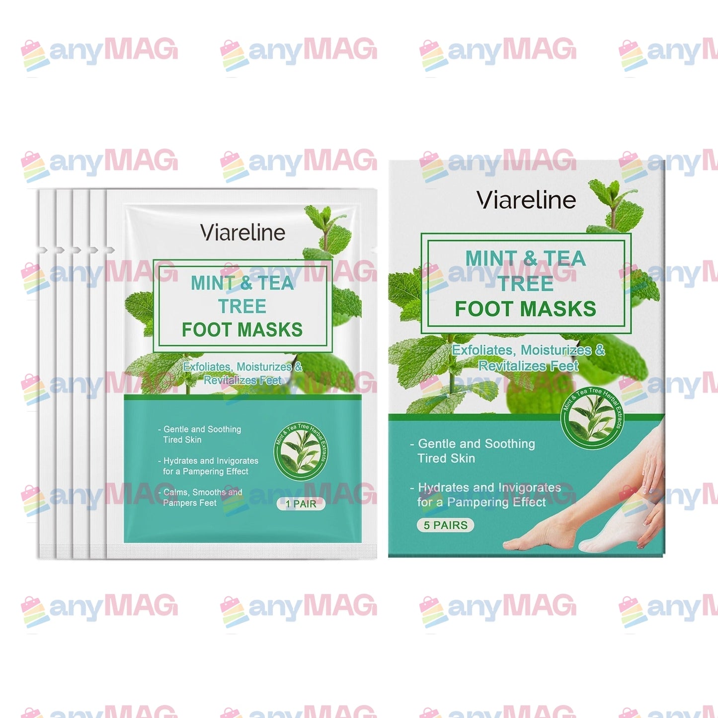Masca de picioare cu menta si arbore de ceai, Viareline 1 pereche