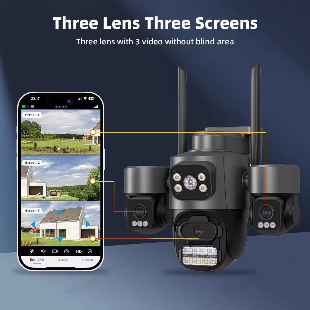 Cameră de securitate AI exterior 3MP 4K – Dome cu vedere nocturnă color și urmărire