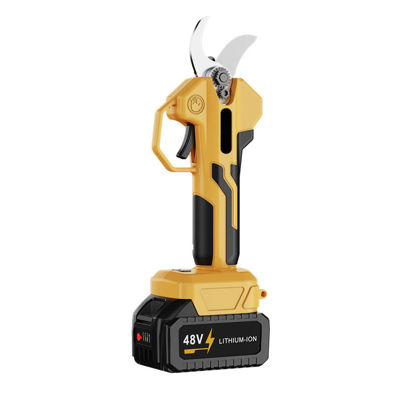 Foarfecă electrică de grădină 48V cu acumulator Li-Ion, tăiere ramuri până la 25 mm, profesională, portabilă, lamă oțel, autonomie mare