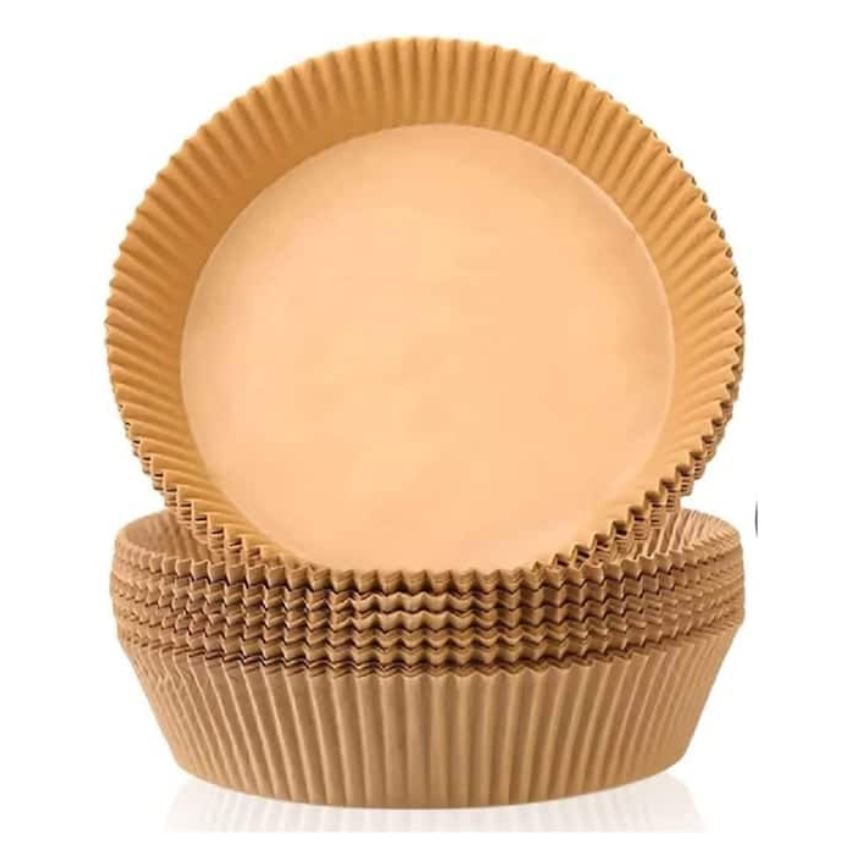 Set 100 bucăți Hârtie de Copt Rotundă 20 cm pentru Air Fryer / Friteuză cu Aer Cald