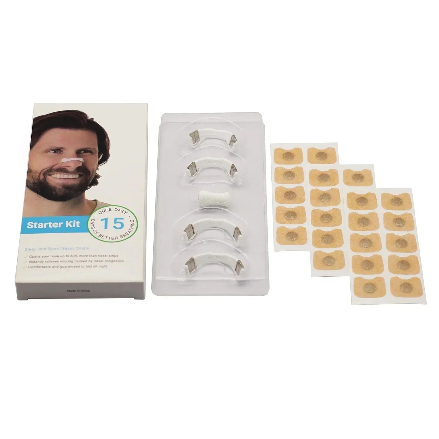 Set Dilatator Nazal Alb Intake Breathing pentru 15 Zile - Starter Kit pentru Respirație Confortabilă