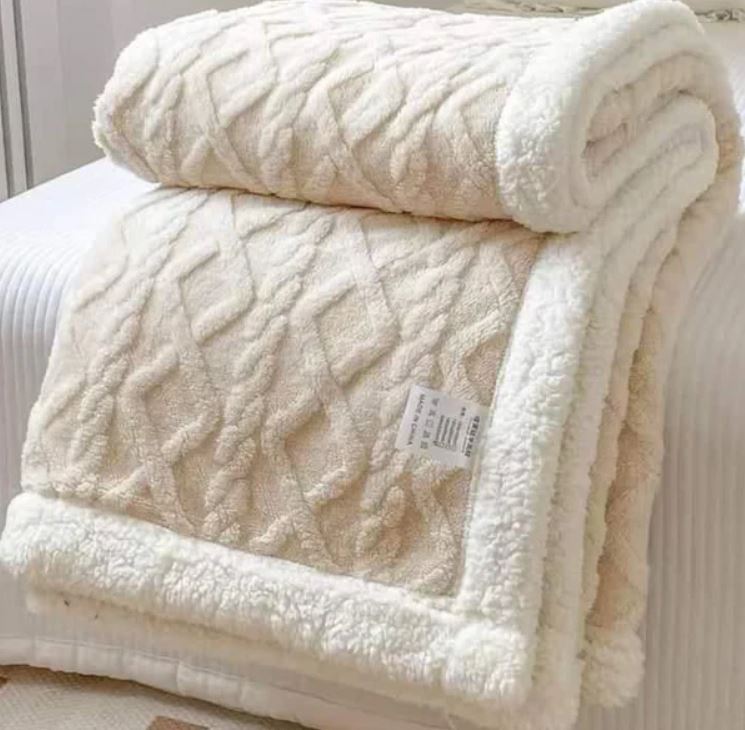 Pătură Cocolino Groasă Dublă, Super Soft, Tip Tricotaj cu Blăniță, 200 x 230 cm