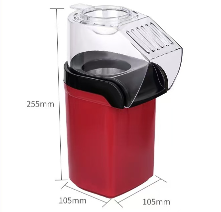 Aparat Popcorn cu Aer Cald 1200W – Aparat Floricele Fara Ulei, Preparare Rapida 2-3 Minute, Design Compact, Cupa Masurare Inclusa