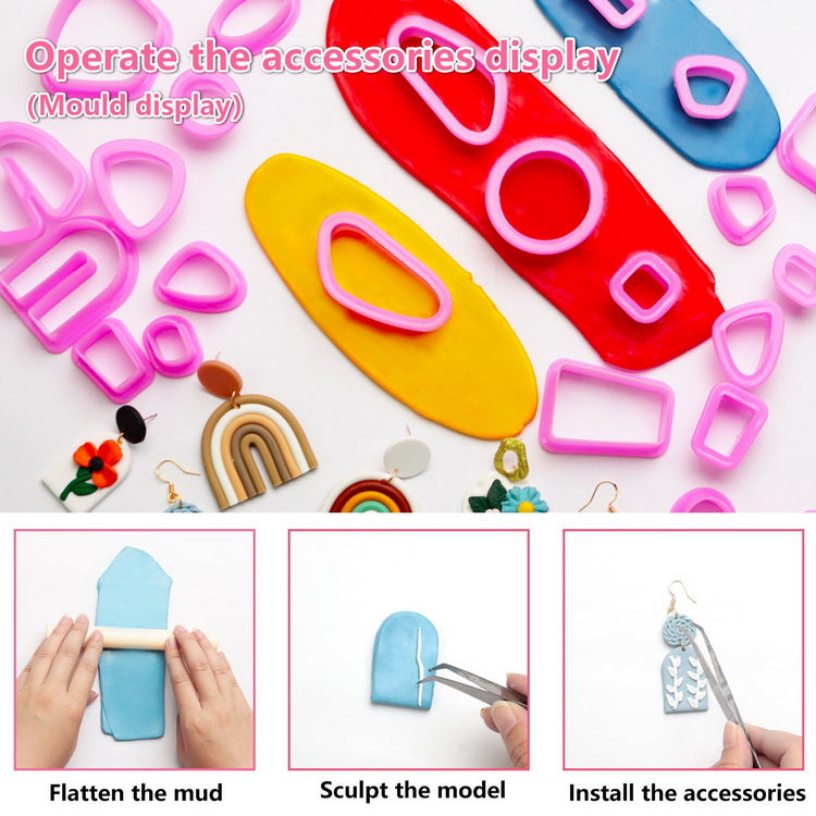 Set Creație Bijuterii din Lut Polimeric cu 24+ Culori, DIY Accesorii Handmade pentru Copii, Activitate Creativă și Educațională