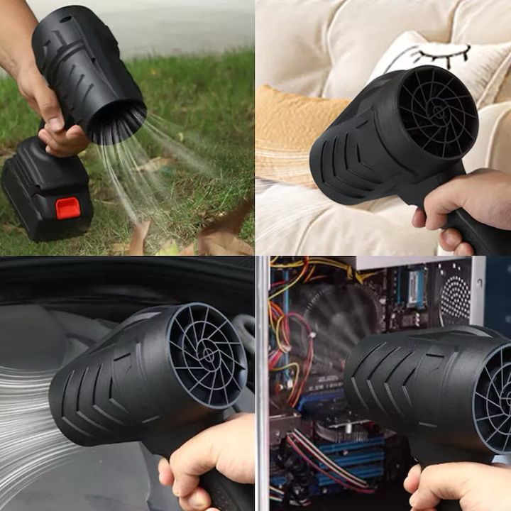Suflanta aer profesionala portabila, indepartare apa, praf si zapada, 555 metri cubi negru, cu 2 acumulatori 48V + Acumulator Universal 48V