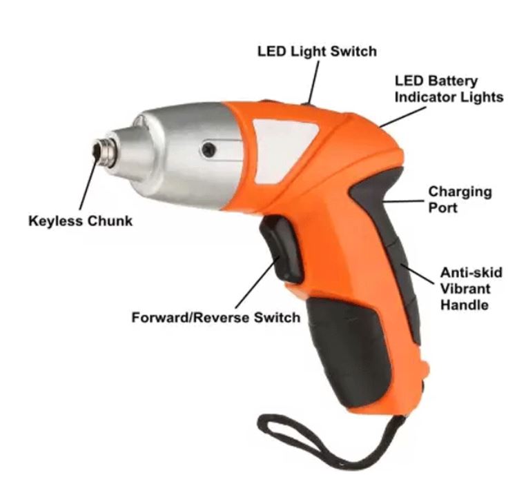 Set Șurubelniță Electrică Reîncărcabilă Fără Fir – 45 Accesorii, LED, 4.8V, Cuplu 3Nm, Ideal pentru Casă și DIY