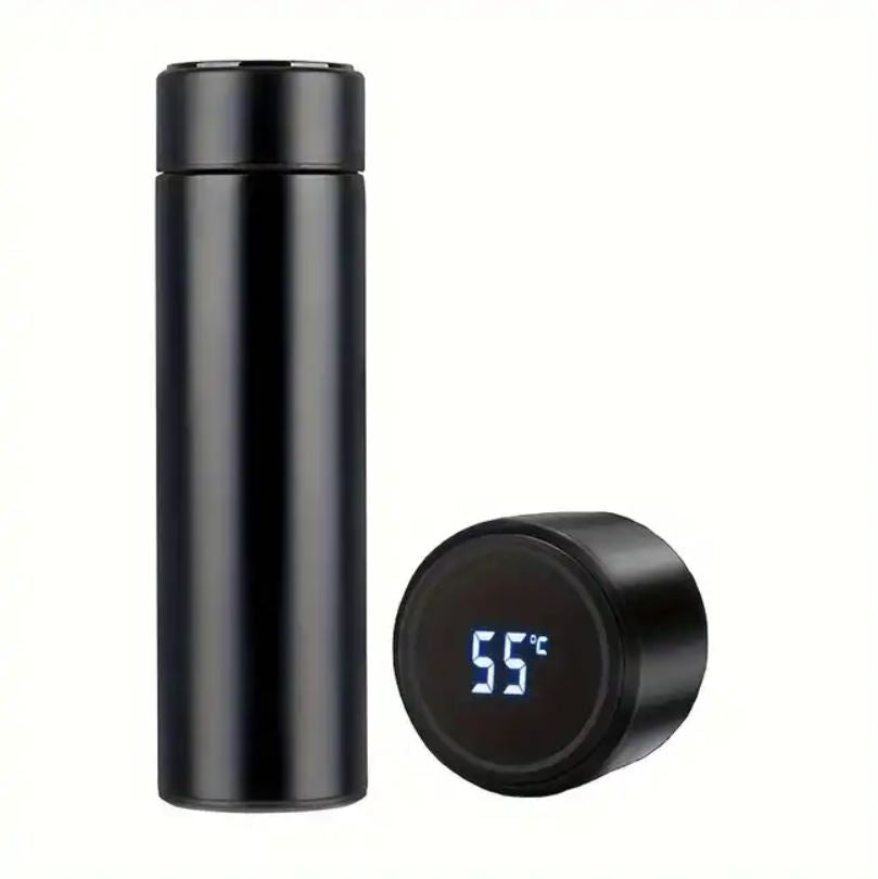 Termos Inteligent 500 ml cu Afișaj LED – Inox, Izolare dublă, Sită integrată