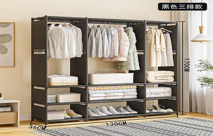 Dulap Organizator Haine cu Rafturi si Bara Umerase 170x130x36 – Capacitate Mare, Construcție Rezistentă, Montaj Simplu