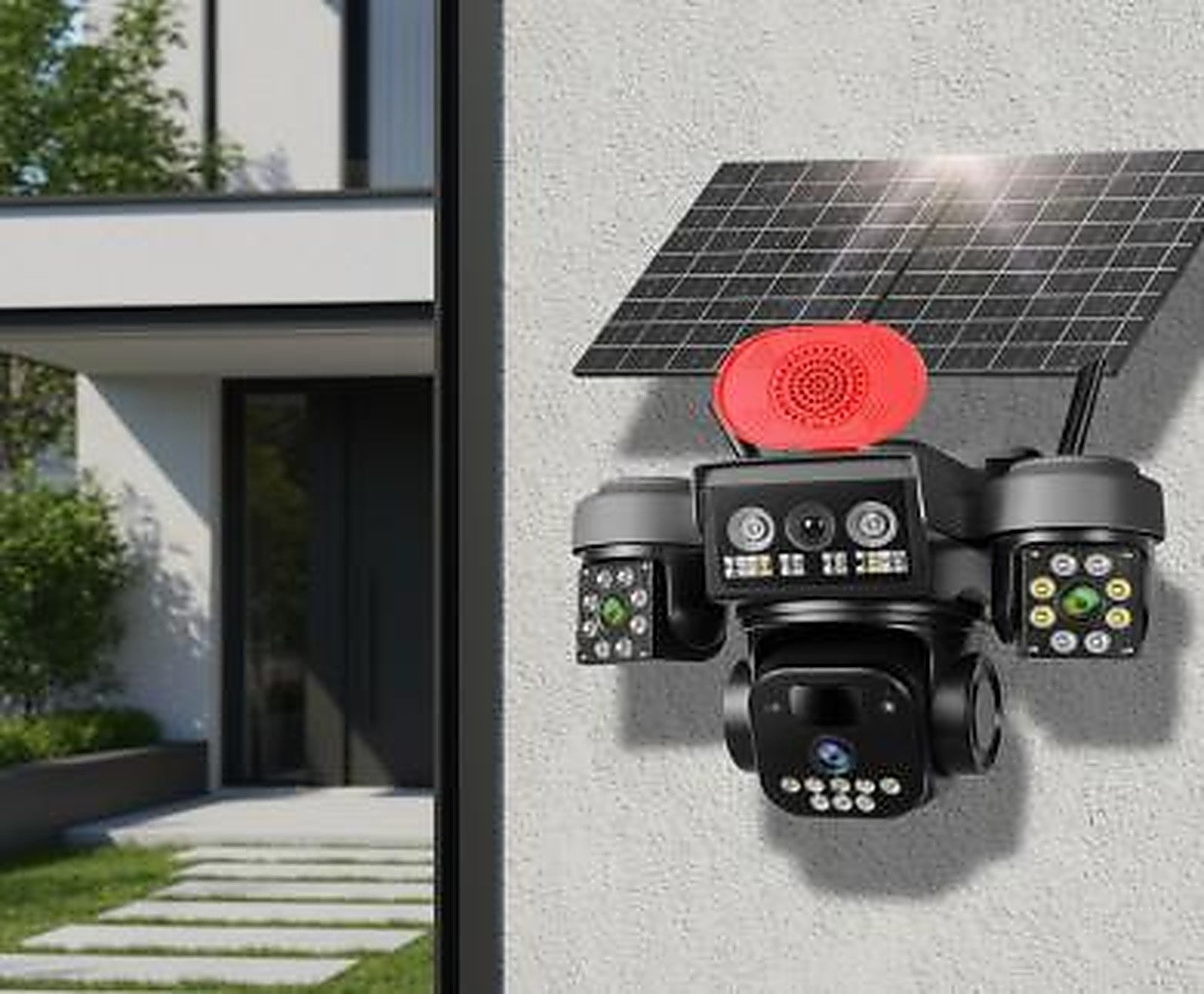 Cameră de Supraveghere Exterior Daismart 4G Ultra Hd 12MP, Vedere 355, Alimentare Solară Duală, Negru