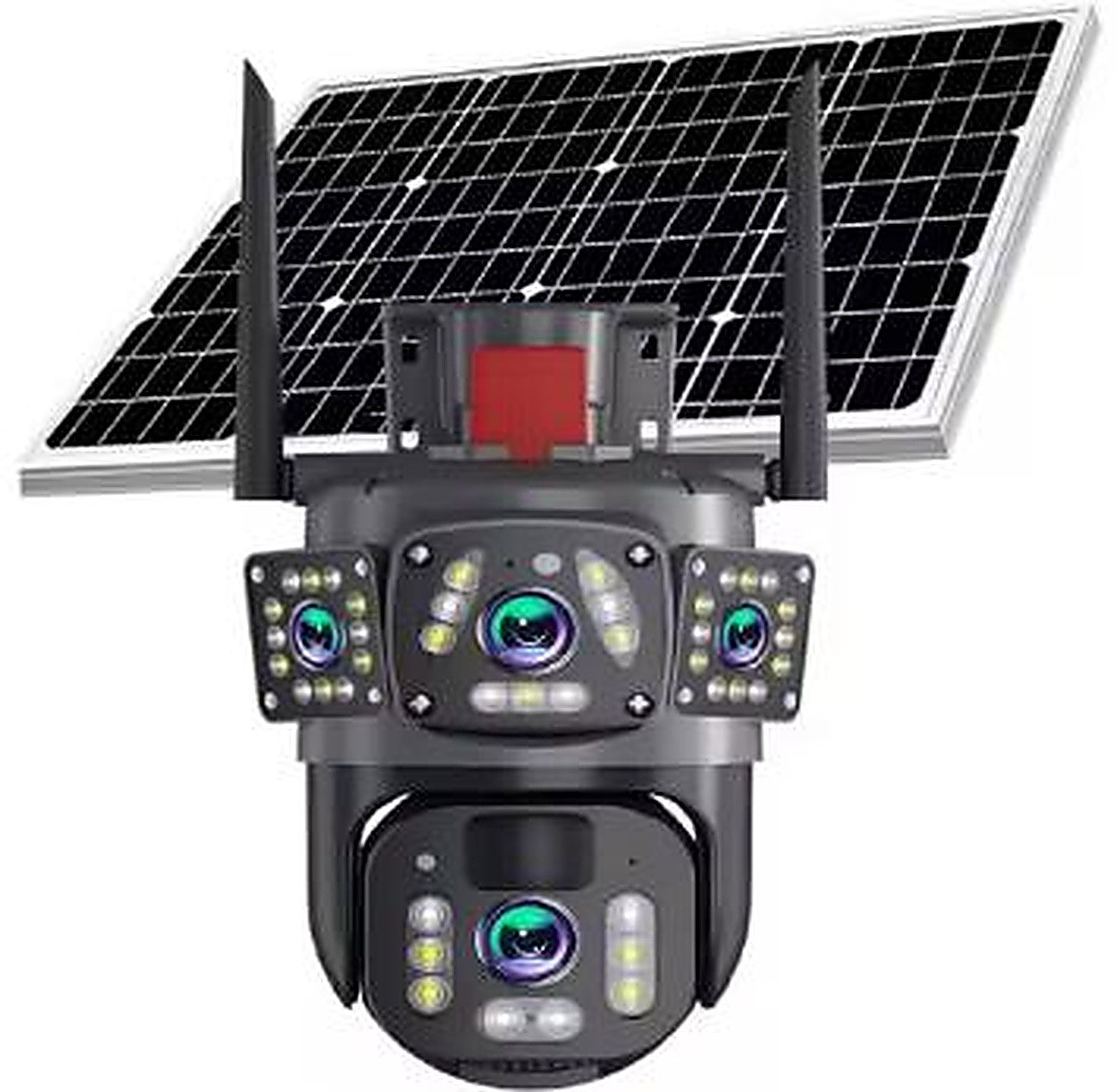 Camera de Supraveghere Tripla WiFi Full Hd, Alarma, Senzor de Miscare, Detectie Persoane, Mesaje Push, Microfon