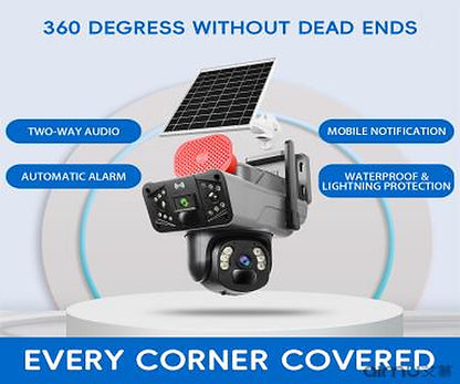 Cameră de Supraveghere Solara 5G , 8mp, Dual Lens