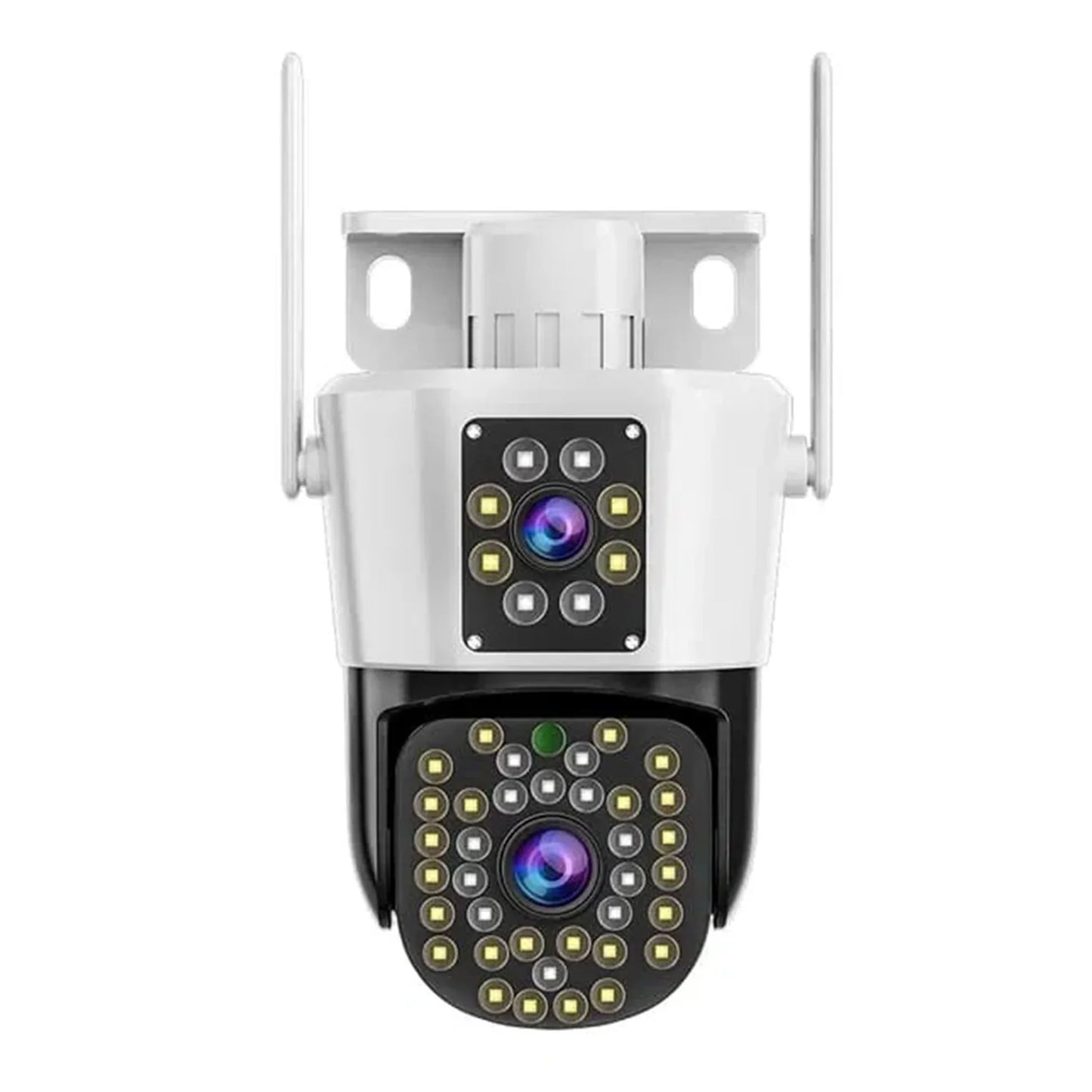 Pachet 2 Camere de Supraveghere WiFi Jortan JT-8293 Dual Lens + 2 Carduri 32GB Incluse – PTZ 355°, Night Vision Color, Audio Bidirecțional, IP66