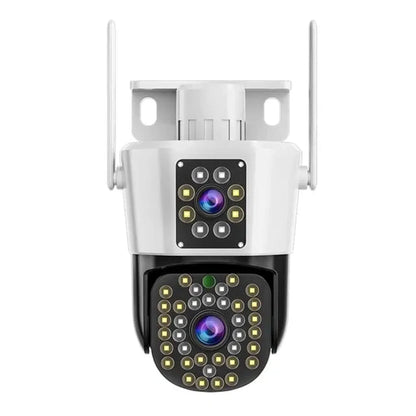 Pachet 2 Camere de Supraveghere WiFi Jortan JT-8293 Dual Lens + 2 Carduri 32GB Incluse – PTZ 355°, Night Vision Color, Audio Bidirecțional, IP66