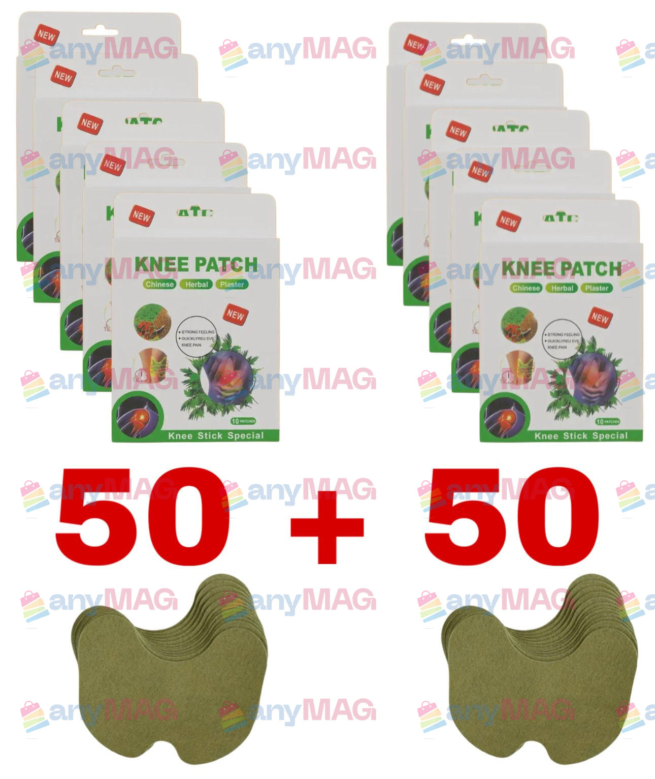 Pachet 50 + 50 plasturi cu extract vegetal pentru utilizare externa