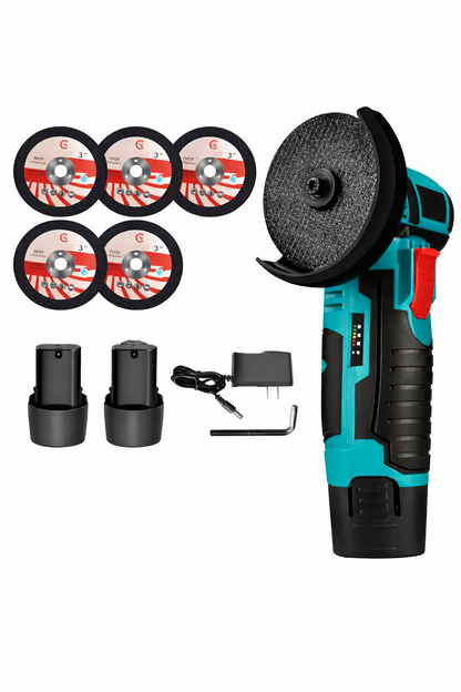 Mini Polizor Unghiular Electric 48V2Ah, 2 acumulatori + 5 Panze de Rezervă – Șlefuire și Tăiere Precise