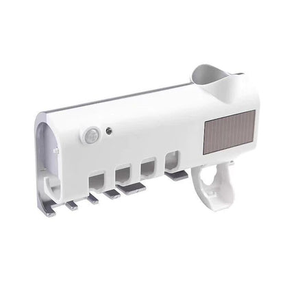 Dozator Pastă de Dinți și Suport Periuțe cu Sterilizare UV – Antibacterian