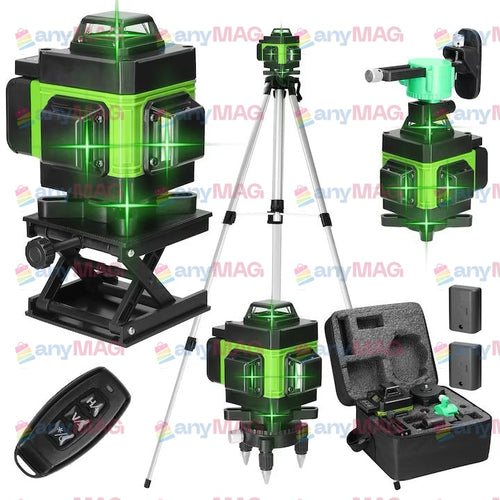 Nivel Laser 4D Profesional – 16 Linii, Auto-Nivelare, USB, 2 Baterii, Suport Ajustabil 1.2 m