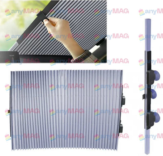 Parasolar Auto Tip Acordeon, Retractabil, Fixare Ventuze – Lățime 65 cm, Protecție UV