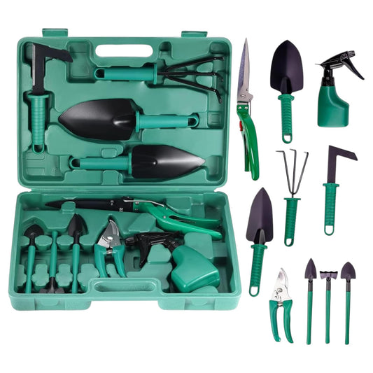 Set Unelte Grădinărit 10 Piese din Oțel Inoxidabil cu Trusă Portabilă – Kit Profesional pentru Grădină, Flori, Legume și Plante în Ghiveci