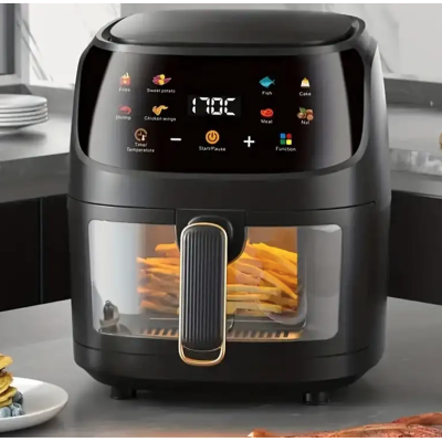 Friteuză fără Ulei Air Fryer Tip Cuptor Electric, Display Digital, Funcție de Coacere, 8L