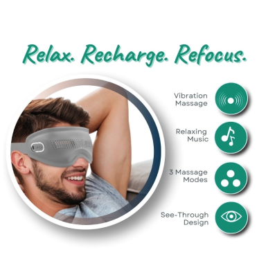 Mască pentru Ochi cu Încălzire EMS – Relaxare, Microcurent și Compresă Caldă