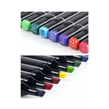 Set 36 Markere Colorate Profesionale cu 2 Vârfuri (Subțire și Gros Înclinat) + Geantă de Depozitare Inclusă