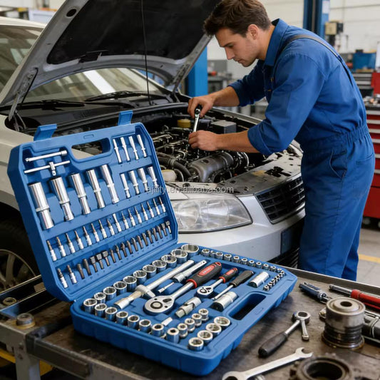 Trusă Profesională Scule 108 Piese Cr-V – Clichet Reversibil, Tubulare, TORX, Set Complet Auto & DIY