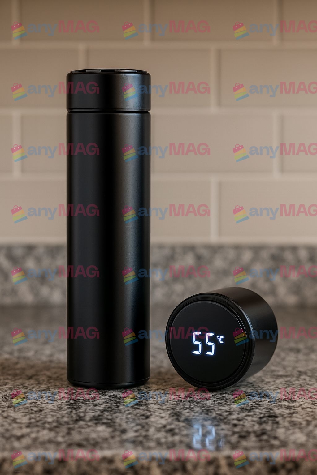 Termos Inteligent 500 ml cu Afișaj LED – Inox, Izolare dublă, Sită integrată