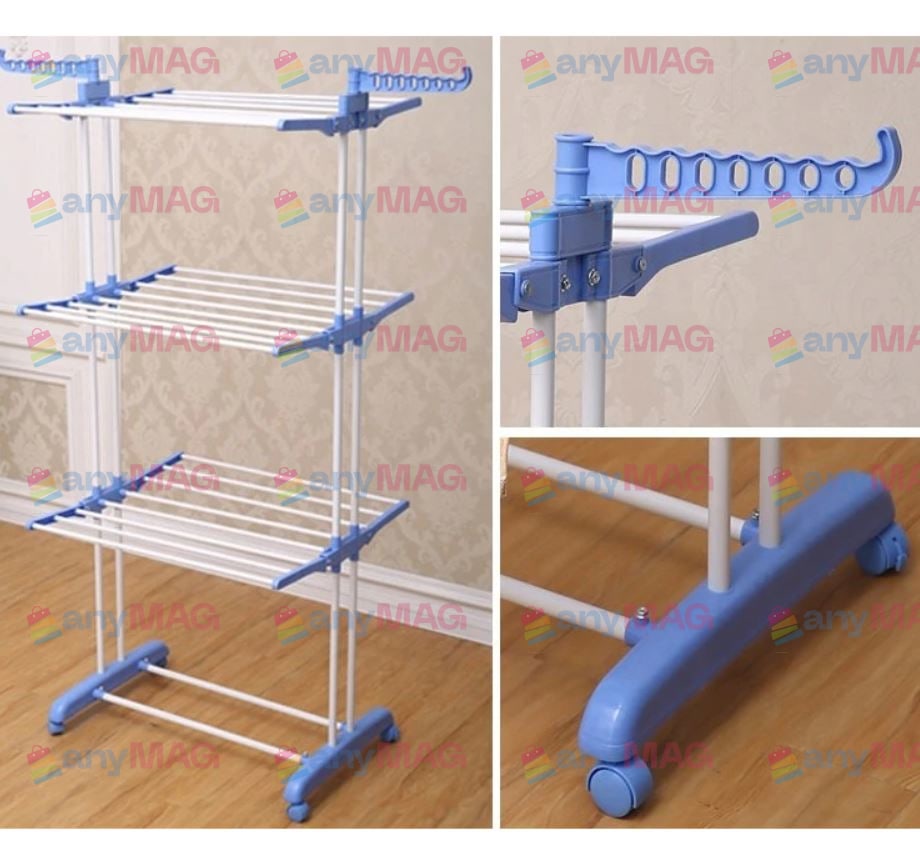 Uscator vertical pentru Rufe Haine Mobil si Pliabil cu Suport Umerase, Inaltime 170 cm