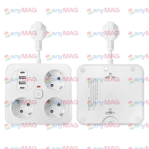 Prelungitor Multifuncțional cu USB – 3 Prize, 3250W, 2 x USB-A, 2 x PD USB-C, Cablu 2M, Tehnologie IQ, Ignifug, Protecție Copii & Supratensiune