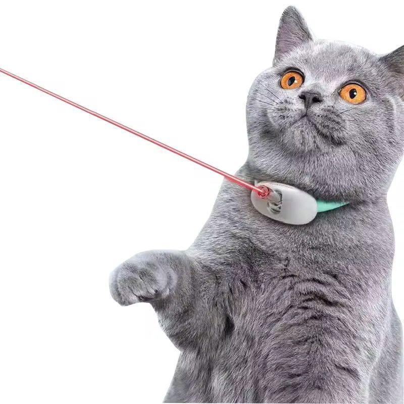 Zgardă cu Laser pentru Pisici – Jucărie Interactivă Reîncărcabilă USB, Reglabilă 22–33 cm, LED cu 2 Moduri, Oprire Automată