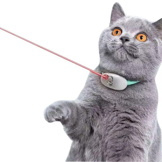 Zgardă cu Laser pentru Pisici – Jucărie Interactivă Reîncărcabilă USB, Reglabilă 22–33 cm, LED cu 2 Moduri, Oprire Automată