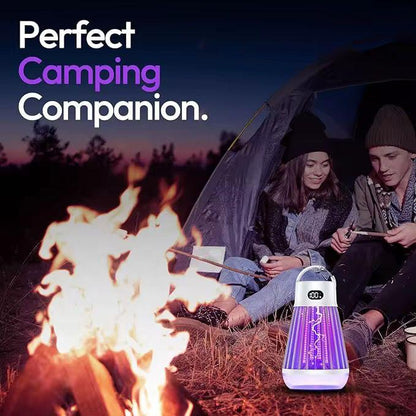 Lampă 2-în-1 Anti-Insecte și Camping Reîncărcabilă USB – Lumină LED + Capcană UV, IP66