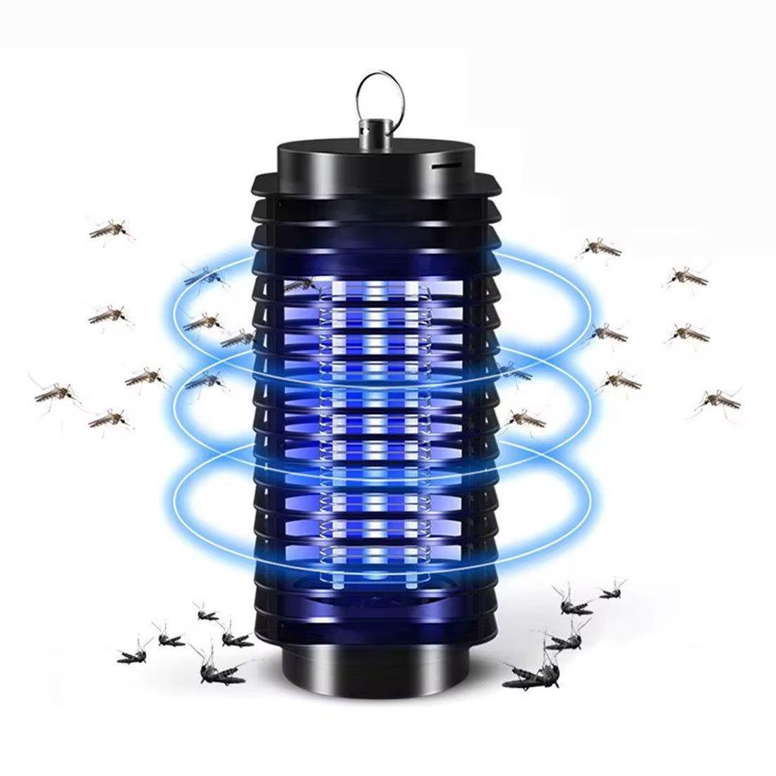 Lampă Anti-Insecte 1+1 cu Lumină UV 27 cm – Capcană Electrică pentru Țânțari și Insecte Zburătoare, Negru