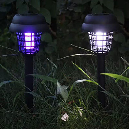 Lampă Solară Anti-Țânțari 1+1 – LED UV, 2 Moduri, Iluminare Automată