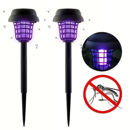 Lampă Solară Anti-Țânțari 1+1 – LED UV, 2 Moduri, Iluminare Automată
