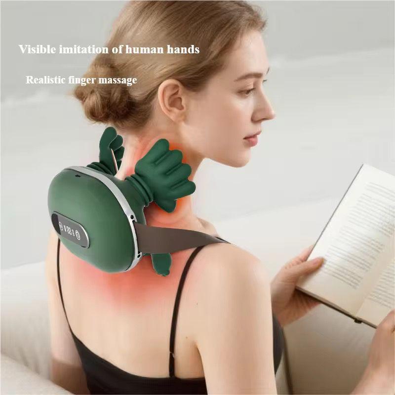 Aparat de Masaj Cervical 4D Shiatsu cu Încălzire Infraroșu – Wireless, 3 Intensități, Ergonomic pentru Gât, Umeri și Spate