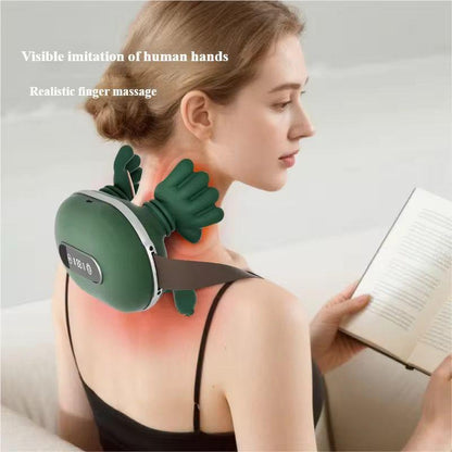 Aparat de Masaj Cervical 4D Shiatsu cu Încălzire Infraroșu – Wireless, 3 Intensități, Ergonomic pentru Gât, Umeri și Spate
