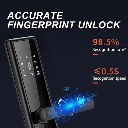 Încuietoare Inteligentă pentru Ușă cu Combinație Digitală Biometrică și Amprentă Digitală, Cerradura Security Intelligent, cu Parolă Uși din Lemn WiFi