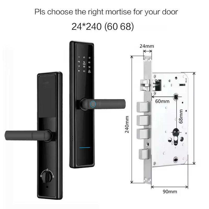 Încuietoare Inteligentă pentru Ușă cu Combinație Digitală Biometrică și Amprentă Digitală, Cerradura Security Intelligent, cu Parolă Uși din Lemn WiFi