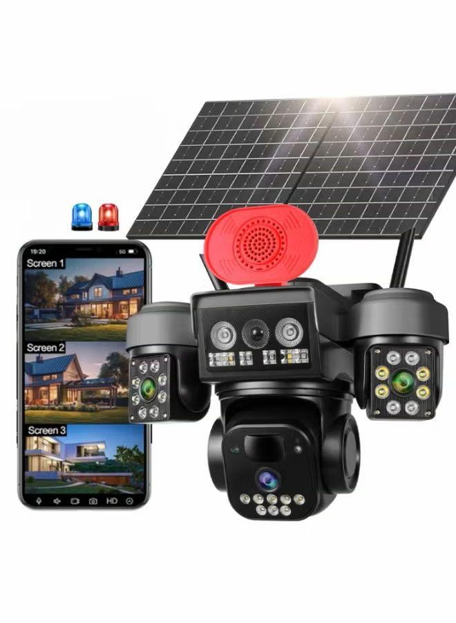 Camera Video PTZ 4G 12MP cu Alimentare Solara, IP66, Rotire 355°, Detectare Miscare si Audio Bidirectional