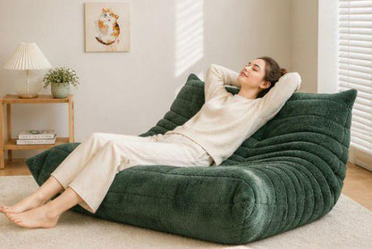 Canapea Lounge din Memory Foam HD Premium, 130 x 100 x 70 cm, Galben / Verde