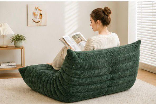 Canapea Lounge din Memory Foam HD Premium, 130 x 100 x 70 cm, Galben / Verde