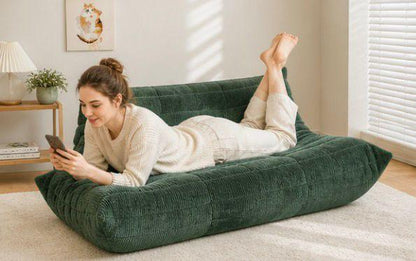 Canapea Lounge din Memory Foam HD Premium, 130 x 100 x 70 cm, Galben / Verde