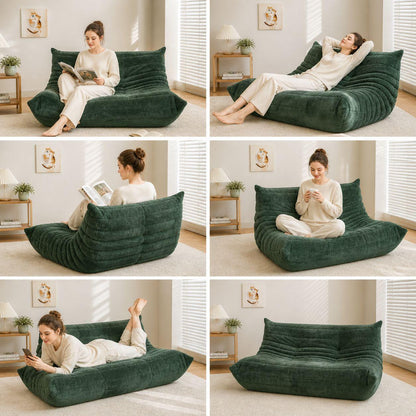 Canapea Lounge din Memory Foam HD Premium, 130 x 100 x 70 cm, Galben / Verde
