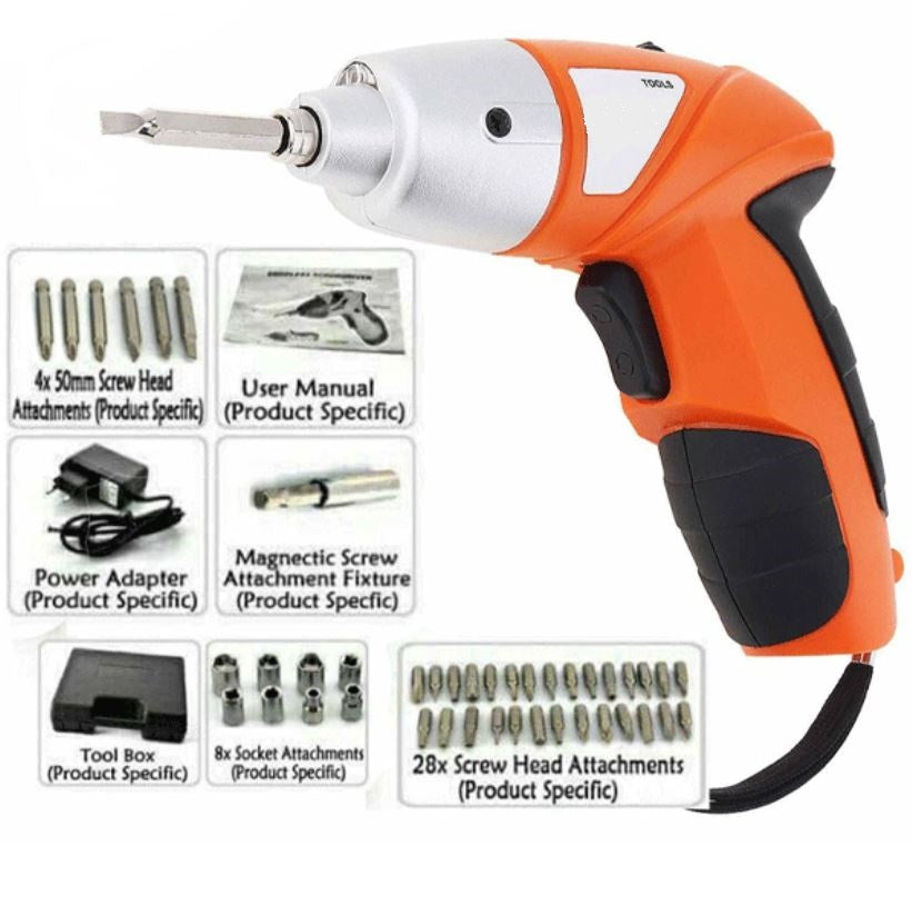 Set Șurubelniță Electrică Reîncărcabilă Fără Fir – 45 Accesorii, LED, 4.8V, Cuplu 3Nm, Ideal pentru Casă și DIY