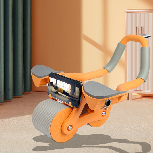 Roată Abdominală pentru Abdomene cu Suport pentru Coate și Recul Automat, Aparat Fitness pentru Antrenament Acasă, Rola Abdominală Stabilă pentru Întărirea Mușchilor Abdomenului și Core-ului