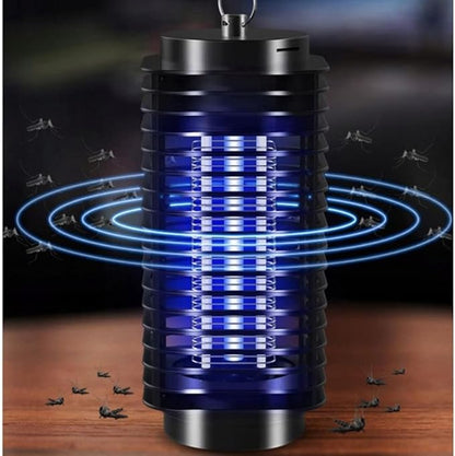 Lampă UV Anti Insecte Tip Felinar 6W – Capcană Electrică 360° pentru Țânțari și Muște, 220V, Interior & Exterior Acoperit, Fără Chimicale, Negru
