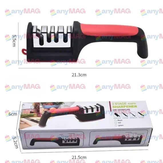 Ascuțitor Manual pentru Cuțite cu 3 Niveluri, Dimensiuni 21x5cm – Ideal pentru Uz Casnic și Profesional, Disponibil Engros